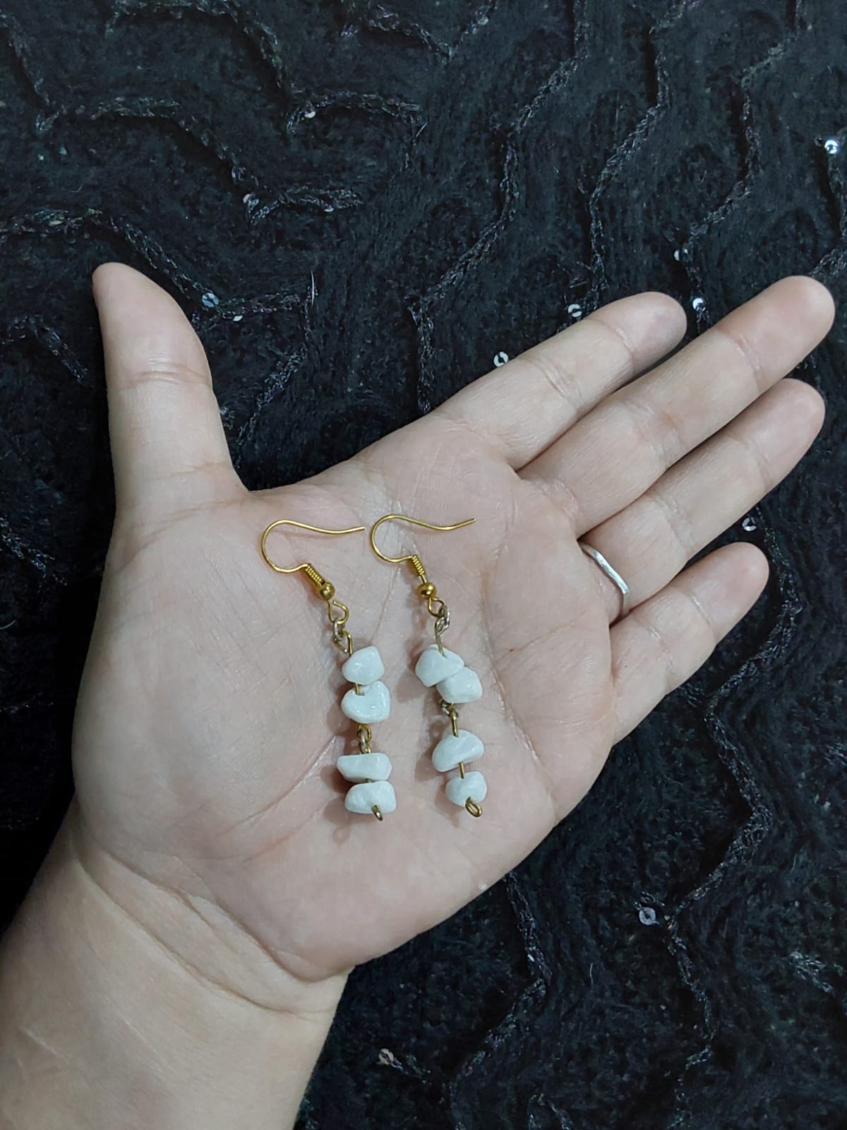 Aretes de cuarzo blanco 🍒🌺