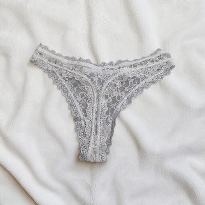 BRAGUITA CACHETERO DE ENCAJE FLORAL BLANCO 🍒🌺