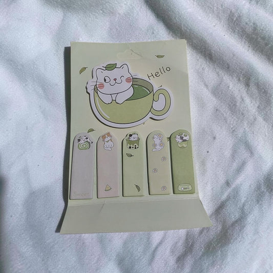 STICKY NOTE GATITO VERDE 🍒🌺